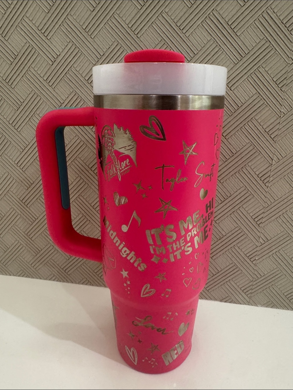 Stanley Taylor Swift "Pop-star" Themed 30 oz Tumbler Hot Pink Laser Engraved